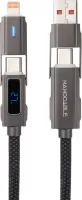 Photo de Cable Nanocable USB-A/USB-C vers USB-C/Lightning M/M 1m (Noir)
