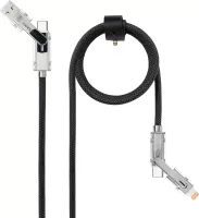 Photo de Cable Nanocable USB-A/USB-C vers USB-C/Lightning M/M 1m (Noir/Gris)