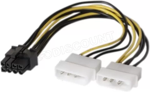 Câble alimentation PC PCIExpress 6 pin vers 8 pin Goobay, Accessoires d' alimentation pour PC