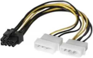 Photo de Cable rallonge d'alimentation 2x Molex vers PCI-E 8 pin 15 cm