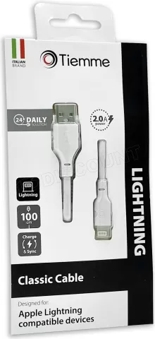 Photo de Câble Tiemme Classic USB type A - Lightning M/M 12W 1m (Blanc)