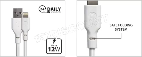 Photo de Câble Tiemme Classic USB type A - Lightning M/M 12W 1m (Blanc)