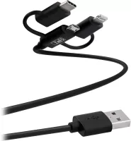 Photo de Câble T'nB 3en1 USB - Lightning / Micro-USB / USB-C M/M 1,5m (Noir)