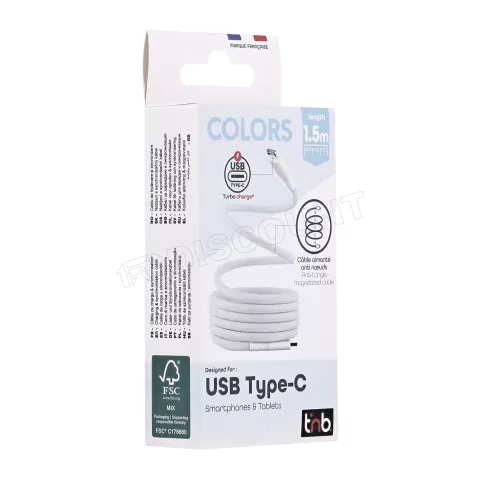 Photo de Câble T'nB USB-C 1,5m M/M aimanté (Bleu)