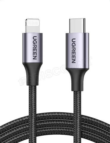 Cable uGreen USB Type C - Lightning M/M 2m (Noir/Gris) à prix bas