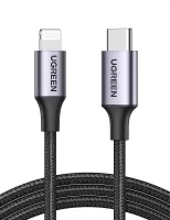 Photo de Cable uGreen USB Type C - Lightning M/M 2m (Noir/Gris)