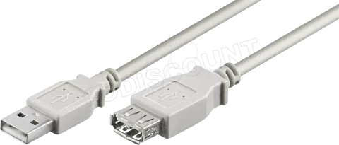 Photo de Cable USB 2.0 Goobay 5m M/F (rallonge) (Gris)