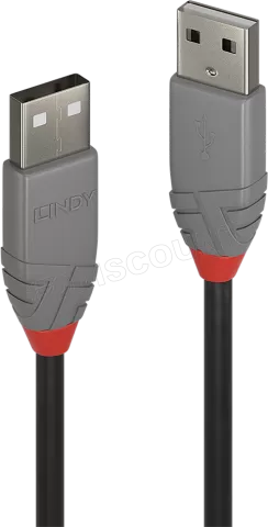 Photo de Cable USB 2.0 Lindy 2m M/M (Noir/Gris)