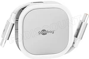 Photo de Cable USB 2.0 type C rétractable Goobay (Blanc)