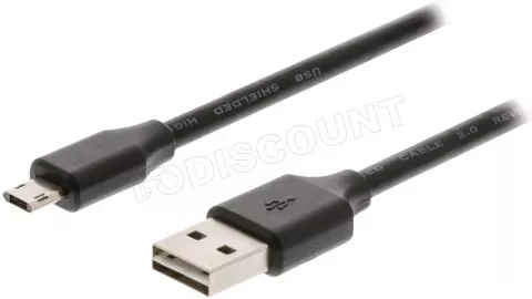 Photo de Cable USB 2.0 Valueline vers Micro USB 2m (Noir)