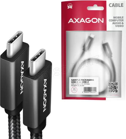 Photo de Cable USB-C Axagon BUCM32-CM20AB 2m (Noir)