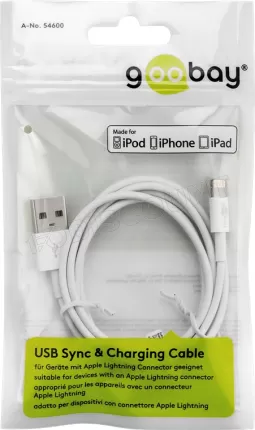 Photo de Cable USB Goobay vers Lightning 1m M/M (Noir)