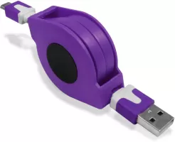 Photo de Cable USB - micro USB 1m Retractable (Mauve)