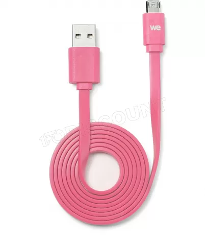 Photo de Cable USB We vers Micro USB - 1m plat (Rose)