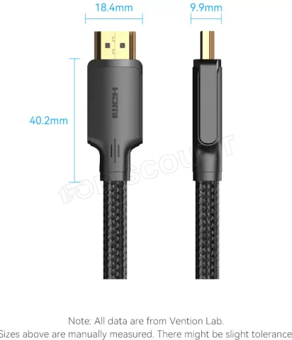 Photo de Câble Vention 4K HDMI 2.0 M/M 1m (Noir)