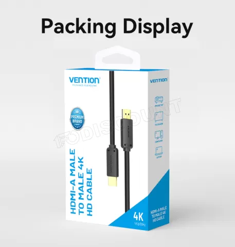Photo de Câble Vention 4K HDMI M/M 1.5m (Noir)