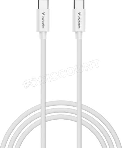 Photo de Cable Verbatim Essentials Sync & Charge USB-C 100W 3m (Blanc)