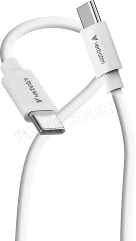 Photo de Cable Verbatim Essentials Sync & Charge USB-C 100W 3m (Blanc)