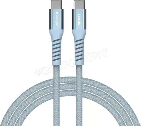 Photo de Câble Verbatim USB-C magnétique 1,2m M/M 100W (Bleu)