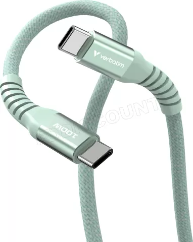 Photo de Câble Verbatim USB-C magnétique 1,2m M/M 100W (Vert)