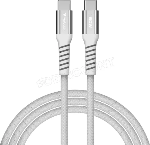 Photo de Câble Verbatim USB-C magnétique 1,2m M/M 60W (Gris)