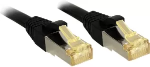 Photo de Câble/Cordon réseau Lindy RJ45 Catégorie 6A SSTP (S/FTP) Droit 50cm (Noir)