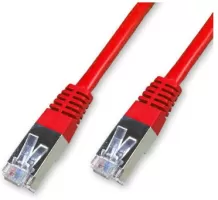 Photo de Câble/Cordon réseau RJ45 Catégorie 6 FTP (F/UTP) Droit 25cm (Rouge)