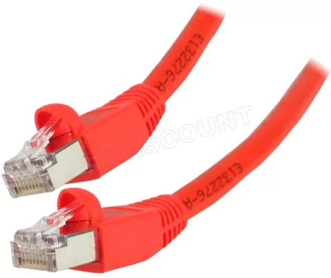Photo de Câble/Cordon réseau RJ45 Catégorie 6 FTP (F/UTP) Droit 50cm (Rouge)