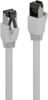Photo de Câble/Cordon réseau RJ45 Catégorie 8 SSTP (S/FTP) Droit 7,5m (Gris)