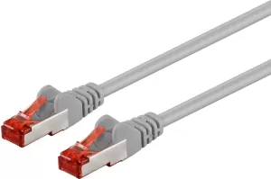 Photo de Câble/Cordon réseau RJ45 extérieur Goobay Catégorie 6 SSTP (S/FTP) Droit 50cm (Gris)