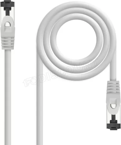 Photo de Câble/Cordon réseau RJ45 Nanocable Catégorie 8 SSTP (S/FTP) 10m (Gris)