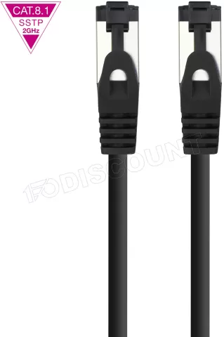 Photo de Câble/Cordon réseau RJ45 Nanocable Catégorie 8 SSTP (S/FTP) 2m (Noir)