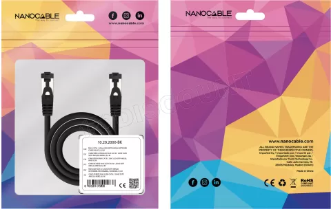 Photo de Câble/Cordon réseau RJ45 Nanocable Catégorie 8 SSTP (S/FTP) 5m (Noir)