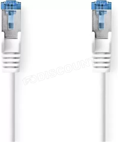 Photo de Câble/Cordon réseau RJ45 Nedis Catégorie 6a SSTP (S/FTP) 0.50m (Blanc)