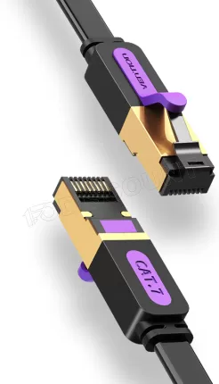 Photo de Câble/Cordon réseau RJ45 Vention Catégorie 7 S-FTP (S/FTP) Droit 10m (Noir)