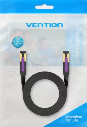 Photo de Câble/Cordon réseau RJ45 Vention Catégorie 7 S-FTP (S/FTP) Droit 3m (Noir)
