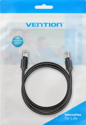 Photo de Câble/Cordon réseau RJ45 Vention Catégorie 8 SFTP (S/FTP) Droit 5m (Noir)