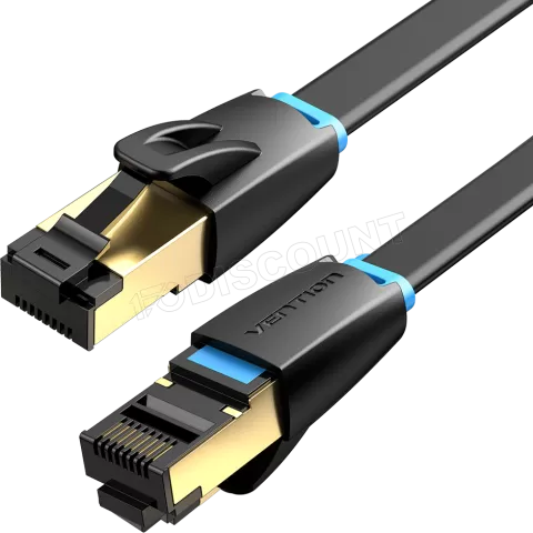 Photo de Câble/Cordon réseau RJ45 Vention Catégorie 8 SSTP (S/FTP) Droit 2m (Noir)