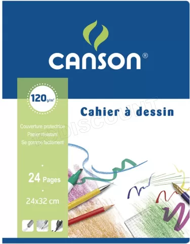 Photo de Cahier à dessin Canson 24x32cm 120g/m² (Blanc)