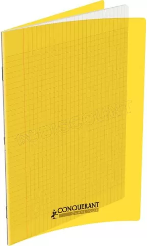 Photo de Cahier Conquérant Classique Grands Carreaux 48 pages 90gr Couverture polypro (24x32cm) (jaune)