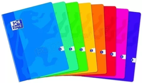 Photo de Cahier Oxford piqué Grands Carreaux 96 pages 90g/m² (24x32 cm) (Couleurs assorties)