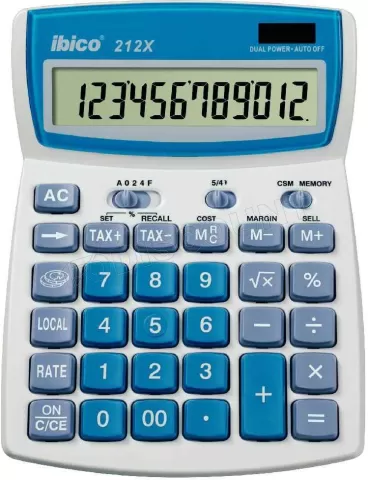 Photo de Calculatrice de bureau Ibico 212X (Blanc/Bleu)