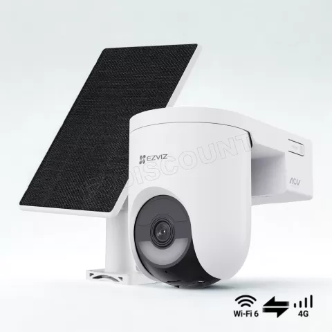 Photo de Caméra extérieure IP Ezviz HB8 Lite 4G avec panneau solaire (Blanc)