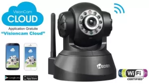 Photo de Caméra IP interieur Heden VisionCam RJ45 & Wifi motorisée V2.4 Cloud (Noir)