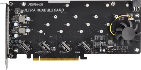 Photo de Carte Contrôleur ASRock Ultra Quad M.2 PCI-E 16X - 4 ports M.2