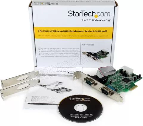 Photo de Carte Contrôleur PCI-Express StarTech Low profile 2 ports série (RS232)