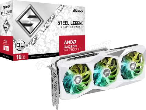 Photo de Carte Graphique AMD ASRock Radeon RX 7800 XT Steel Legend OC 16Go