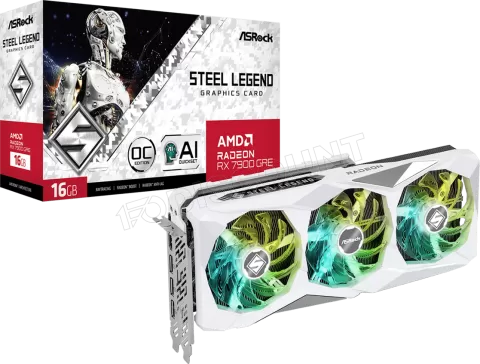 Photo de Carte Graphique AMD ASRock Radeon RX 7900 GRE Steel Legend OC 16Go