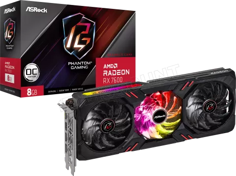 Photo de Carte Graphique AMD ASRock Radeon RX7600 Phantom Gaming OC 8Go