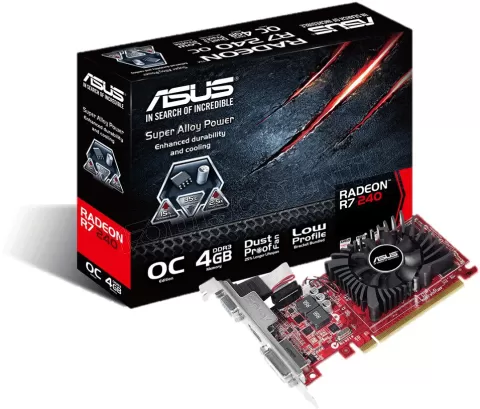 Photo de Carte Graphique AMD Asus Radeon R7 240 OC 4Go Low Profile